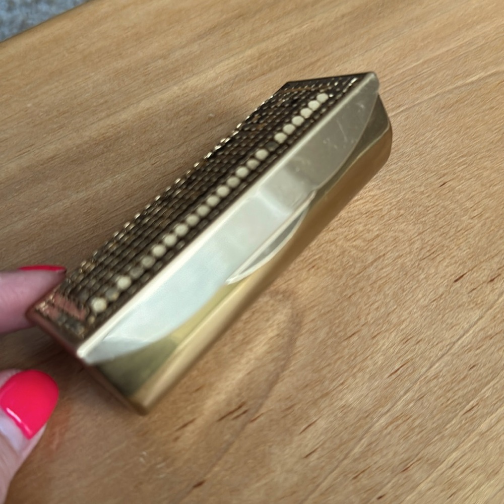 ✨Vintage Whiting & Davis Gold Mesh Mirror Lipstick Case